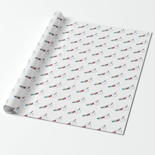 Funny Rainbow Unicorn Swimming Sperm Cadeaupapier (Uitgerold)