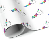 Funny Rainbow Unicorn Swimming Sperm Cadeaupapier (Rol Hoek)