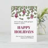 Funny Raining Cash Inflation 2022 kerstkaart Kaart (Staand voorkant)