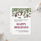 Funny Raining Cash Inflation 2022 kerstkaart Kaart (Voorkant / Achterkant in situ)