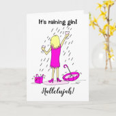 Funny Raining Gin Birthday Card Kaart (Gele Bloem)