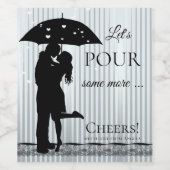 Funny Raining Hearts Love Wine Label Wijn Etiket (Enkel label)