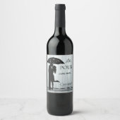 Funny Raining Hearts Love Wine Label Wijn Etiket (Voorkant)