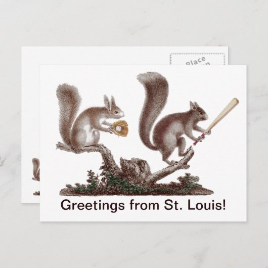 Funny Rally Squirrel Greetings uit St. Louis! Briefkaart (Voorkant / Achterkant)