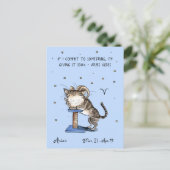 Funny Ram briefkaart Zodiac Kat Sterren teken brie (Staand voorkant)