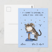 Funny Ram briefkaart Zodiac Kat Sterren teken brie (Voorkant / Achterkant)