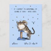 Funny Ram briefkaart Zodiac Kat Sterren teken brie (Voorkant)