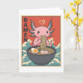 Funny Ramen Axolotl Noodle Lover Cute Creature Kaart (Gele Bloem)