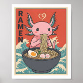 Funny Ramen Axolotl Noodle Lover Cute Creature Poster (Voorkant)