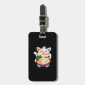 Funny Ramen Cat Anime Kawaii Japanner Noodles Love Bagagelabel (Voorkant verticaal)
