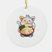 Funny Ramen Cat Anime Kawaii Japanner Noodles Love Keramisch Ornament (Voorkant)