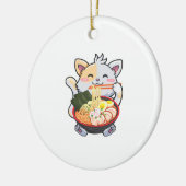 Funny Ramen Cat Anime Kawaii Japanner Noodles Love Keramisch Ornament (Links)