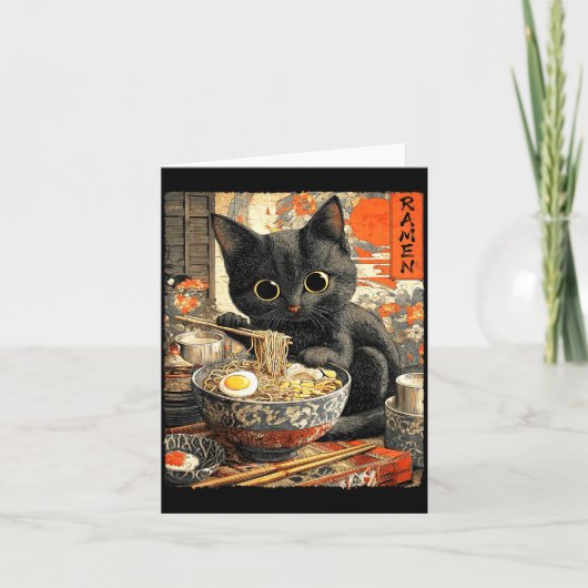 Funny Ramen Cat Noodle Lovers Anime Otaku  Kaart (Voorkant)