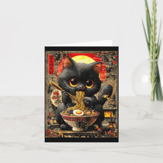 Funny Ramen Cat Noodle Lovers Anime Otaku  Kaart (Voorkant)