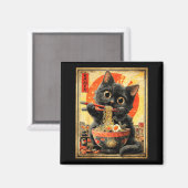 Funny Ramen Cat Noodle Lovers Anime Otaku  Magneet (Voorkant / Achterkant)