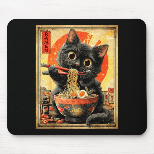 Funny Ramen Cat Noodle Lovers Anime Otaku  Muismat (Voorkant)