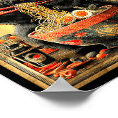 Funny Ramen Cat Noodle Lovers Anime Otaku  Poster (Hoek)