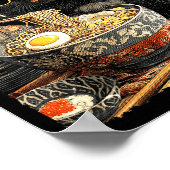Funny Ramen Cat Noodle Lovers Anime Otaku Poster (Hoek)