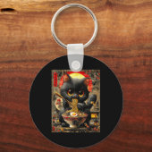 Funny Ramen Cat Noodle Lovers Anime Otaku  Sleutelhanger (Voorkant)