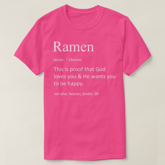 Funny Ramen Definition Funny Ramen Pun Foodie T-shirt (Design voorkant)