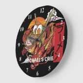 Funny Ramen Dragon Graphics TEEN Voeg naam toe Grote Klok (Hoek)