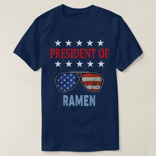 Funny Ramen Lover USA Flag T-shirt (Design voorkant)