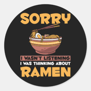 Funny Ramen Lover verslaafd aan Japanse noedels Ronde Sticker