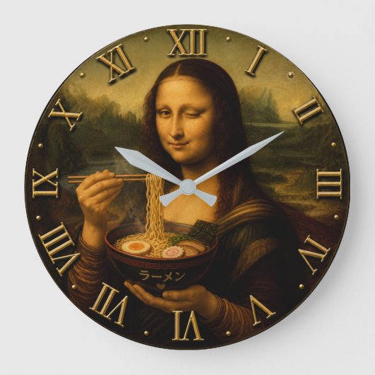 Funny Ramen Mona Lisa Grote Klok (Voorkant)