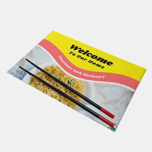 Funny Ramen Noodles Packet Custom Message Deurmat (Schuin)
