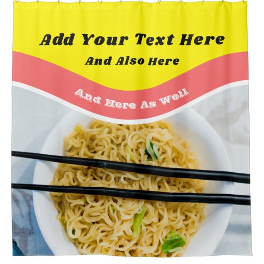 Funny Ramen Noodles Packet Custom Message Douchegordijn (Voorkant)
