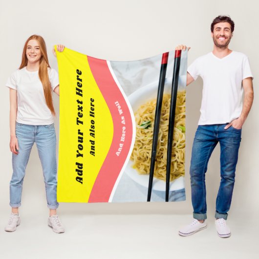 Funny Ramen Noodles Packet Custom Message Fleece Deken (In situ)