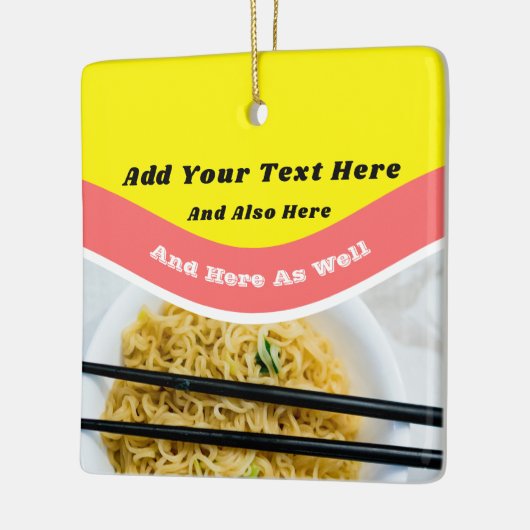 Funny Ramen Noodles Packet Custom Message Keramisch Ornament (Links)