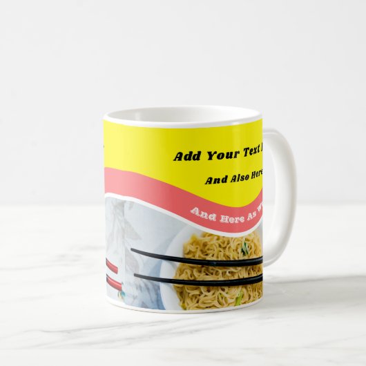 Funny Ramen Noodles Packet Custom Message Koffiemok (Voorkant rechts)