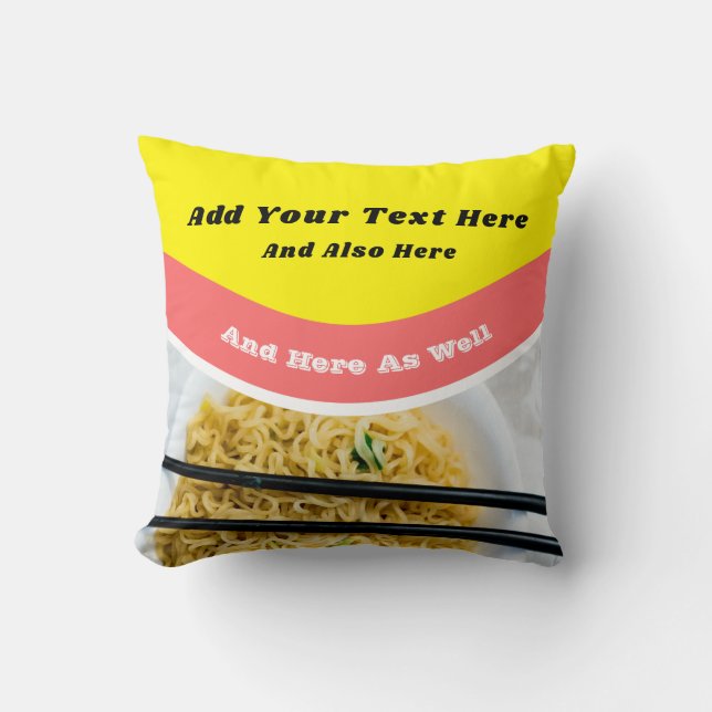 Funny Ramen Noodles Packet Custom Message Kussen (Voorkant)