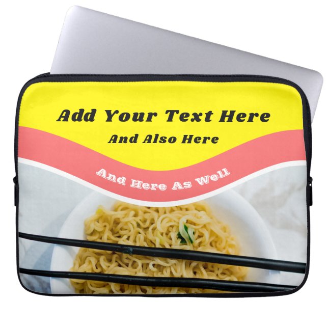 Funny Ramen Noodles Packet Custom Message Laptop Sleeve (Voorkant)