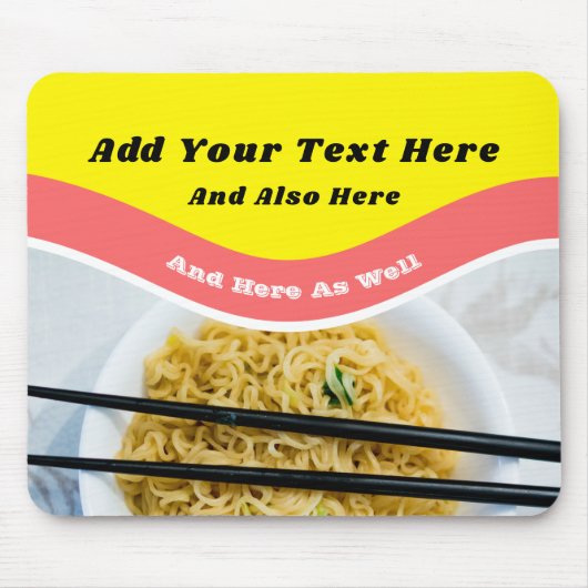 Funny Ramen Noodles Packet Custom Message Muismat (Voorkant)