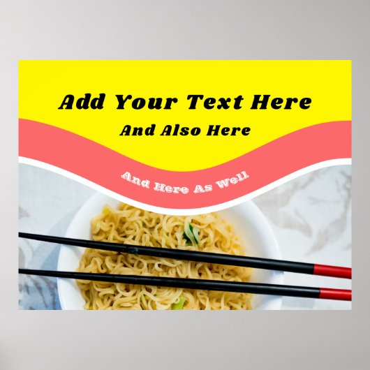 Funny Ramen Noodles Packet Custom Message Poster (Voorkant)