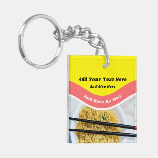 Funny Ramen Noodles Packet Custom Message Sleutelhanger (Voorkant Links)
