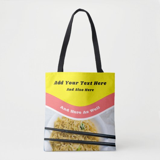Funny Ramen Noodles Packet Custom Message Tote Bag (Voorkant)