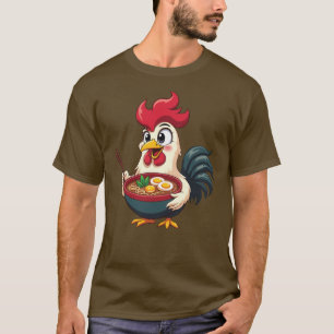 Funny Ramen Rooster – Schattigee kippenetende noed T-shirt