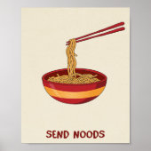 Funny Ramen Wall Art “Send Noods” Meme Poster Cute (Voorkant)