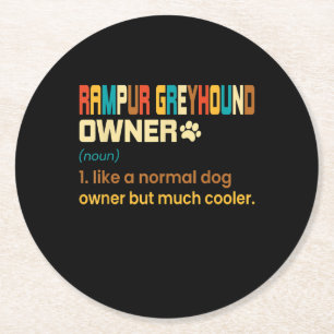Funny Rampur Greyhound Retro Dog mama Pa G Ronde Kartonnen Onderzetter