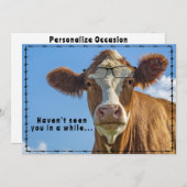 Funny Ranch Boerderij Land Westerne Koe Feestdagenkaart (Voorkant / Achterkant)