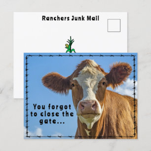 Funny Ranchers Junk Mail Country Westerne Tales Briefkaart