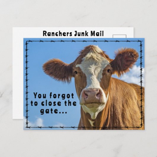 Funny Ranchers Junk Mail Country Westerne Tales Briefkaart (Voorkant / Achterkant)