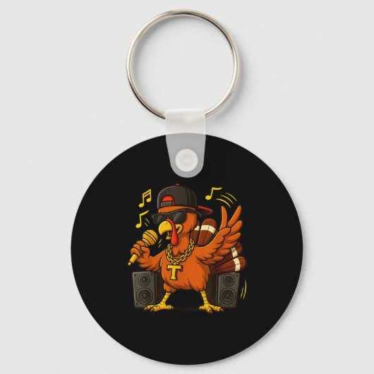 Funny Rapper Turkey_hip Hop Thanksgiving Day Drip Sleutelhanger (Voorkant)