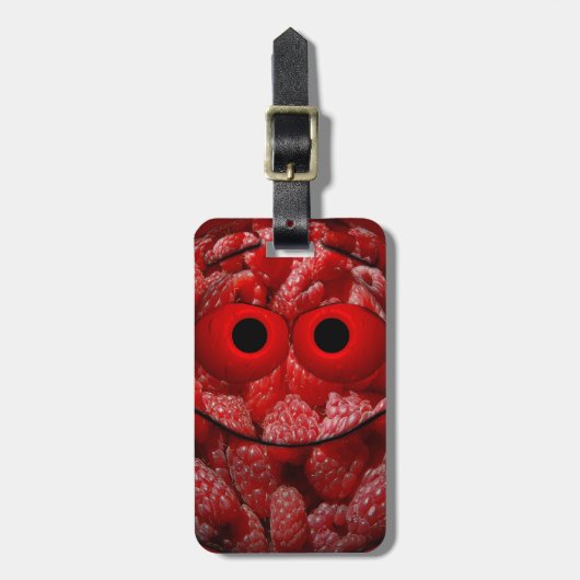 Funny Raspberry Emoticon Bagagelabel (Voorkant verticaal)