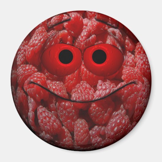 Funny Raspberry Emoticon Magneet (Voorkant)