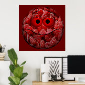 Funny Raspberry Emoticon Poster (Thuiskantoor)