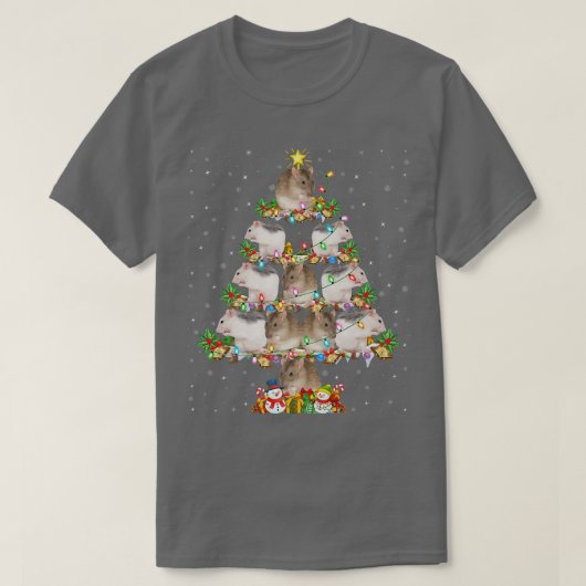 Funny Rat Lover Xmas Lighting Santa Rat Christmas T-shirt (Design voorkant)